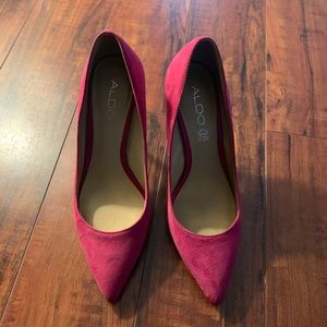 Aldo pink suede heels